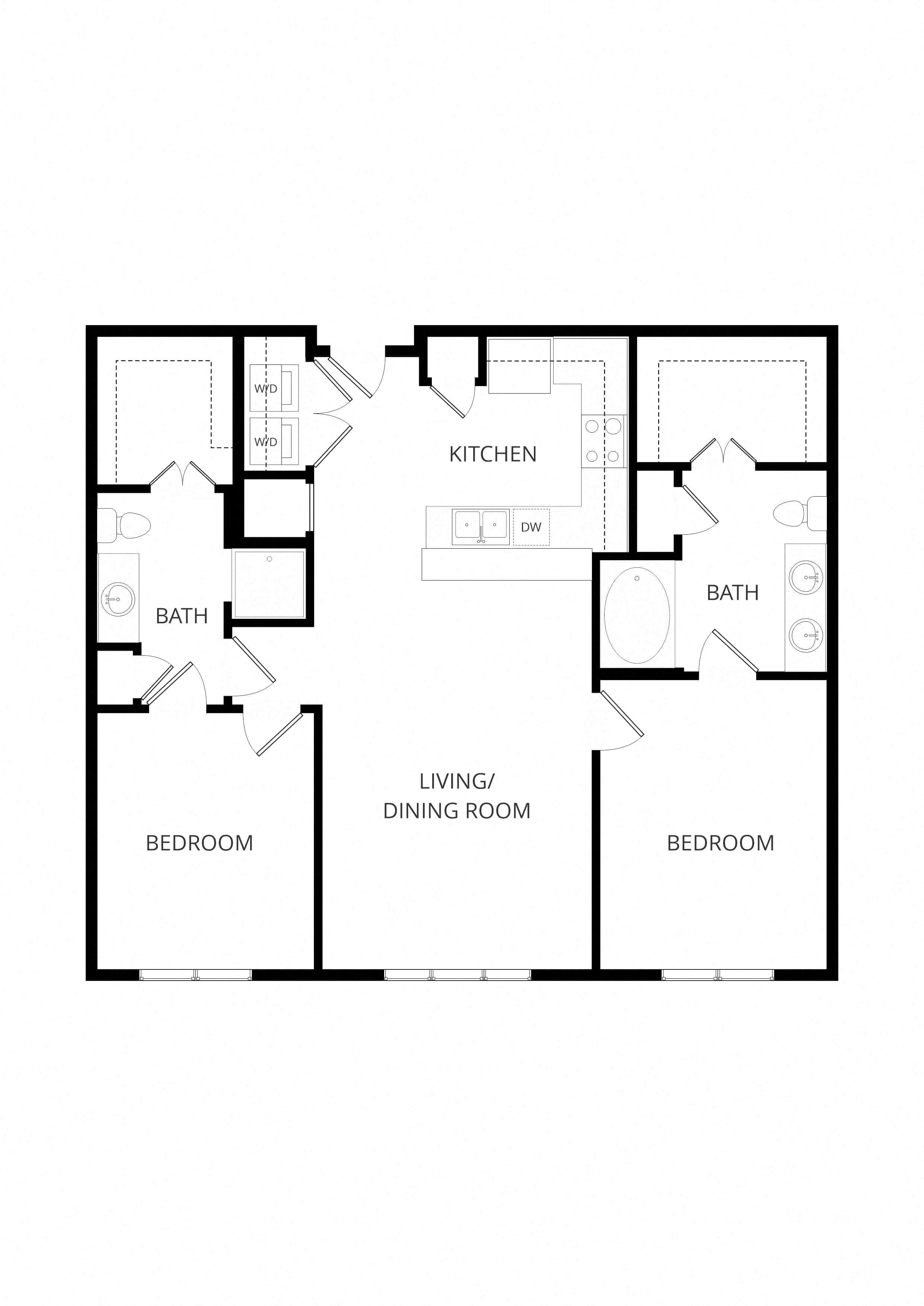 B1_TwoBedroom floor plan
